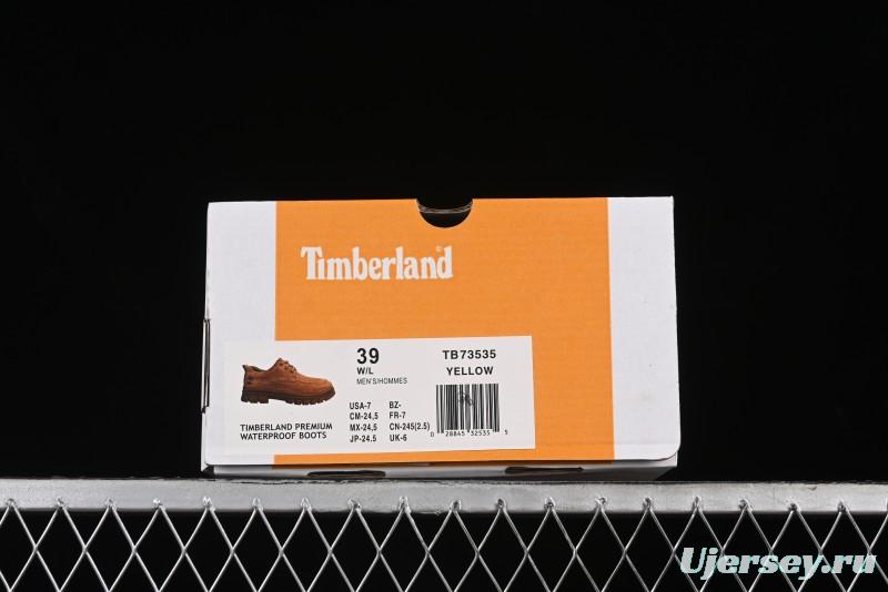 Timberland Low-Top Casual Shoes for Men - 24SS Autumn Collection with Oil-Resistant Italian Leather & Anti-Slip Rubber Outsole - TB73535YELLOW