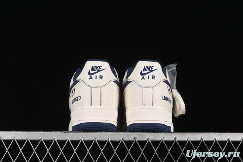 Nike Undefeated x Air Force 1 Low Casual Sneakers in Dark Blue Hemp with Reflective Details - UT2023-205