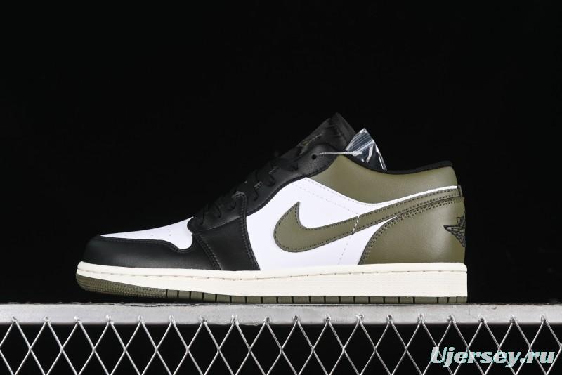 Nike Air Jordan 1 Low "Medium Olive" Retro Casual Sneakers - 553558-092