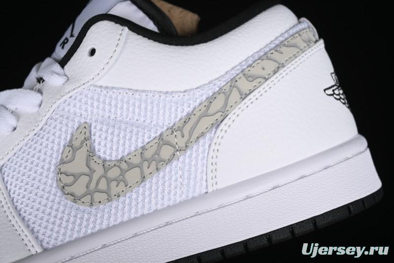 Nike Air Jordan 1 Low AJ1 White Mesh Retro Basketball Shoes - 338145-110