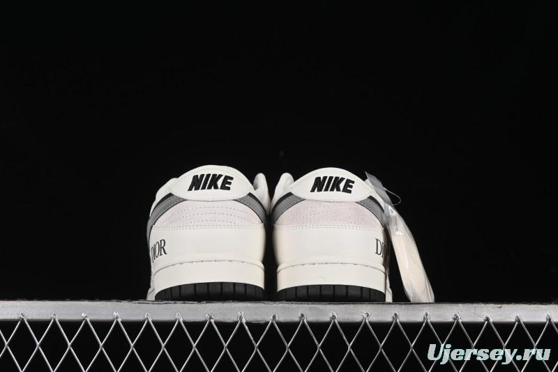 Nike SB Dunk Low Dior Collection - Beige Grey Black Swoosh Anniversary High-End Custom Low-Top Casual Skate Shoes - XD6188-041