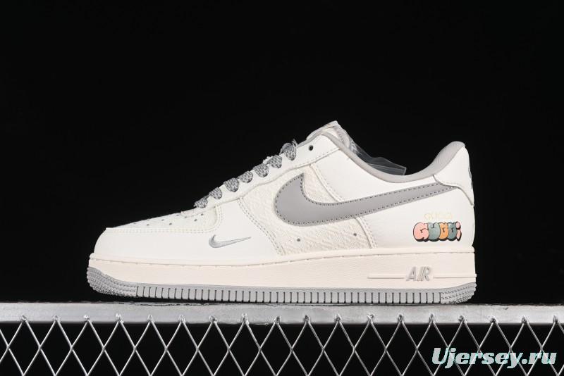 Nike Air Force 1 '07 Low Gucci Collaboration - Beige Grey Linen Casual Sneakers - XZ3398-688