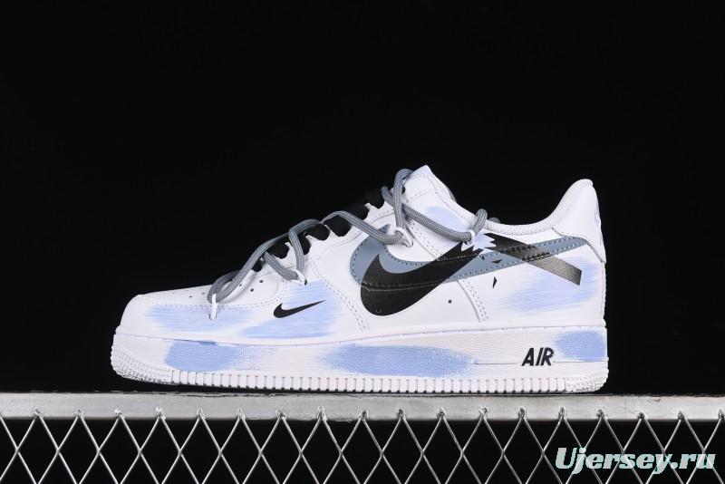 Nike Air Force 1 '07 Low Anime Theme Purple-Blue Spray Custom Casual Sneakers - ZH0316-029