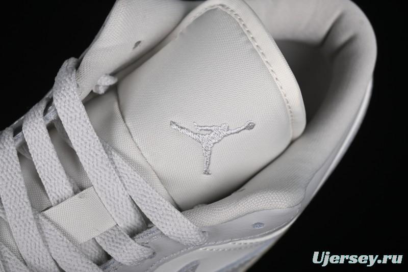 Nike Air Jordan 1 Low Casual Sneakers in White-Grey - FQ7687-300