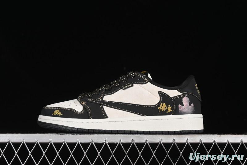 Nike Travis Scott x Fragment Design x Air Jordan 1 Low OG SP AJ1 Black Wukong Collaboration - CH6336-012