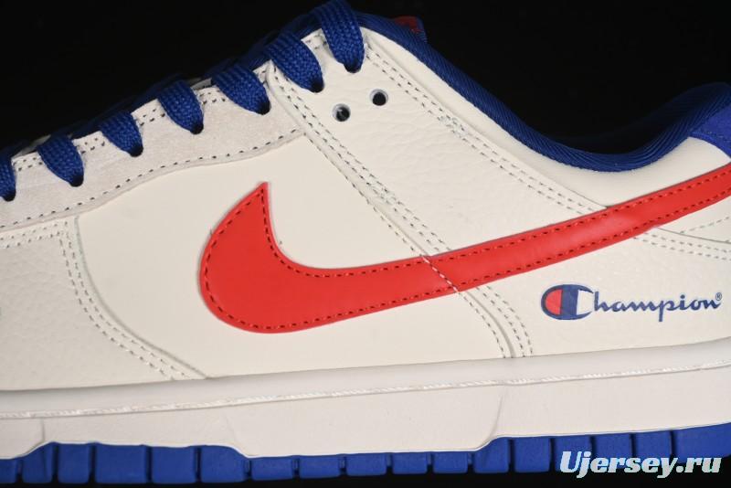 Nike SB Dunk Low Championship Collaboration - Off-White Red Swoosh Anniversary Custom Low-Top Casual Skate Shoes - KK1688-021