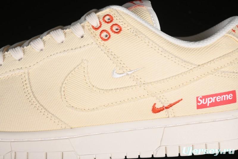 Nike SB Dunk Low SUP Collaboration - Woven Yellow Swoosh Anniversary Custom Low-Top Casual Skate Shoes - KK1888-001