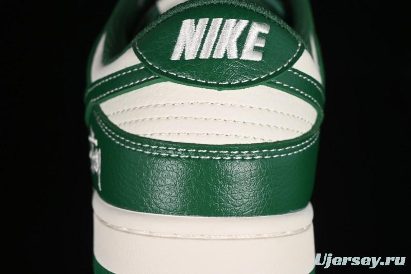 Nike SB Dunk Low Stussy Collaboration - Dark Green Anniversary Custom Low-Top Casual Skate Shoes - BB9898-005