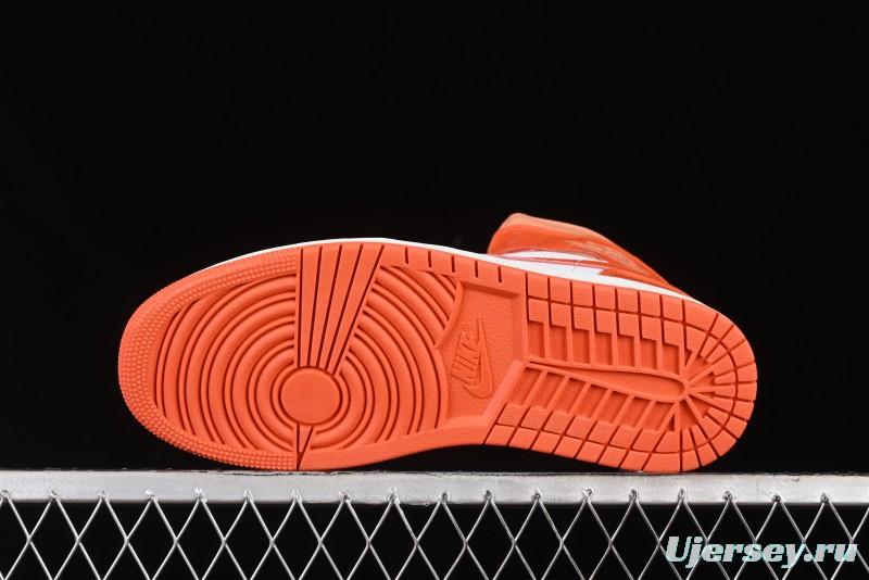 Nike Air Jordan 1 Mid Basketball Shoes in White and Orange Colorway - BQ6472-108