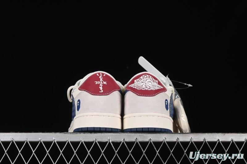 Nike Travis Scott x Fragment Design x Air Jordan 1 Low OG SP AJ1 Bape Collaboration - SJ0086-133