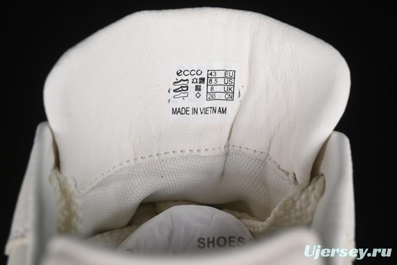 ECCO 2024 New Fashion Simple Versatile Genuine Leather White Sneakers - 61881301002