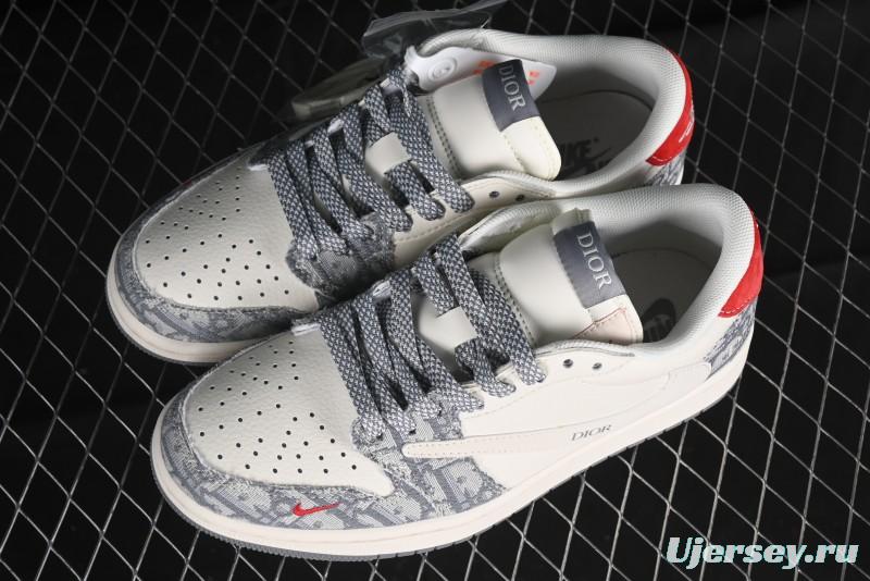 Nike Travis Scott x Fragment Design x Air Jordan 1 Low OG SP AJ1 Low Top Casual Sneakers - XY2688-113