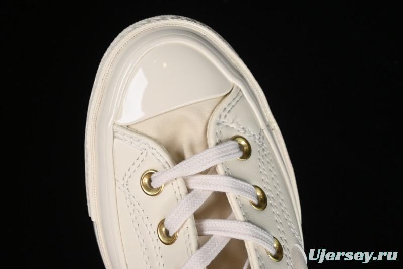 Converse Chuck 70s High Top Casual Sneakers with Cream Cloud and Gold Accents - A08232C