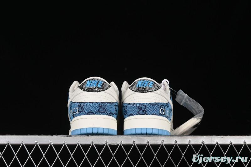 Nike SB Dunk Low Gucci Collaboration - Royal Blue Anniversary High-End Custom Low-Top Casual Sneakers CF3688-002