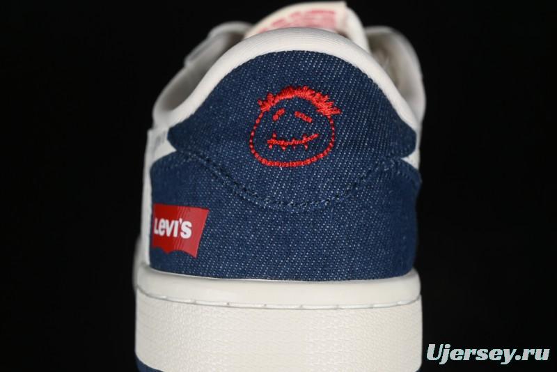 Nike Travis Scott x Fragment Design x Air Jordan 1 Low OG SP AJ1 Levi's Collaboration - White Blue Canvas Low Top Casual Sneakers - JH6088-605