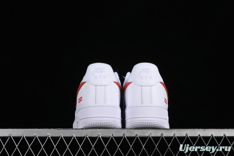 Nike Supreme x Air Force 1 Low Casual Sneakers with Full-Grain Leather and 3/4 Air Cushion - CU9225-101