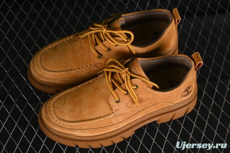 Timberland Low-Top Casual Shoes for Men - 24SS Autumn Collection with Oil-Resistant Italian Leather & Anti-Slip Rubber Outsole - TB73535YELLOW