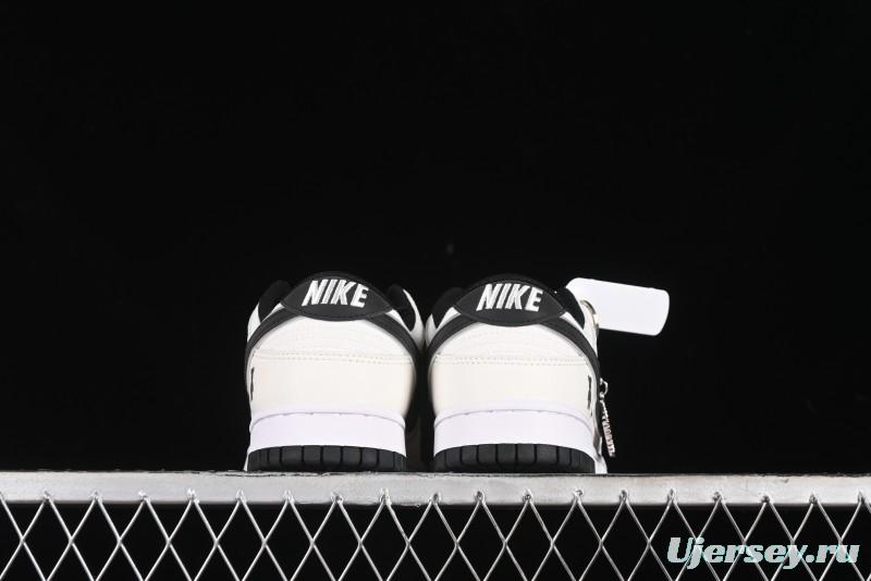 Nike SB Dunk Low Violent Bear Collaboration - Woven Black Swoosh Anniversary Custom Low-Top Casual Skate Shoes - KK1888-005