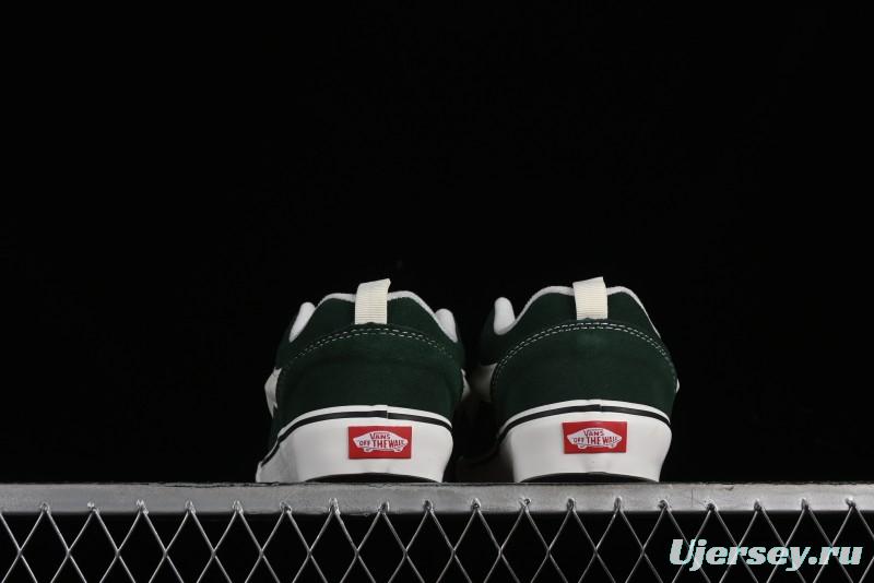 Vans Knu-Skool High Street American Retro Canvas Skate Shoes in Black Green - VN000CSQW3Z