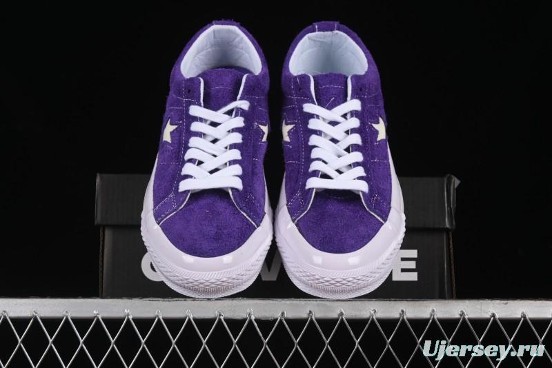 Converse One Star Retro Low-Top Skate Shoes in Purple Suede - 171586C