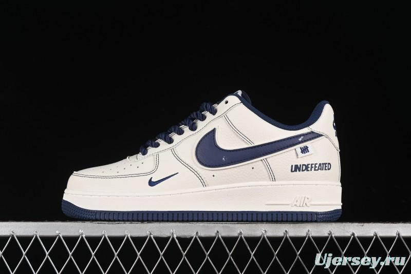 Nike Undefeated x Air Force 1 Low Casual Sneakers in Dark Blue Hemp with Reflective Details - UT2023-205