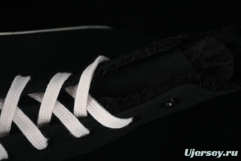 Converse Chuck 1970s High Top Canvas Shoes in Black Lace Punk Style - A10026C