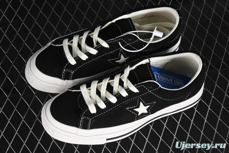 Converse One Star J Vtg Suede Low-Top Casual Sneakers in Retro Black and White - M.C3