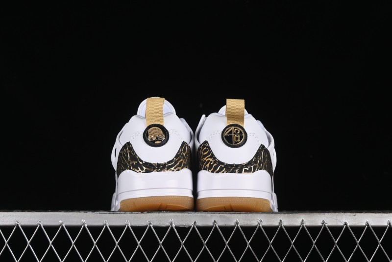 Nike Jordan Spizike Low Casual Shoes with Cracked Leather Design - HJ9019-100