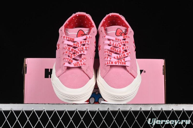 Converse One Star Hello Kitty Collaboration Low Top Casual Sneakers with Embroidered Bow - 362941C