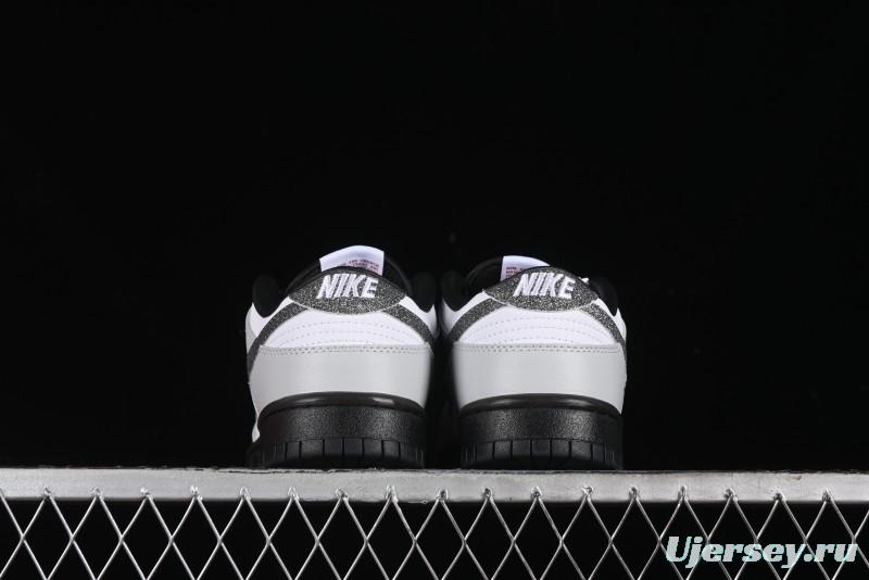 Nike Dunk Low "Glitter Swoosh" Light Silver SB Low-Top Casual Skate Shoes - HQ3462-191