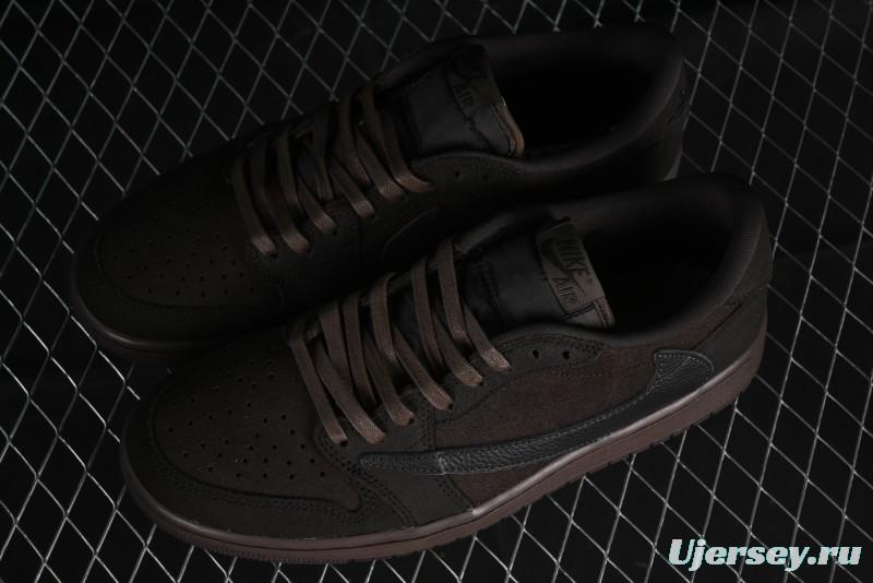 Nike Travis Scott x Air Jordan 1 Low OG AJ1 Collaboration Reverse Swoosh Sneakers - DM7866-202