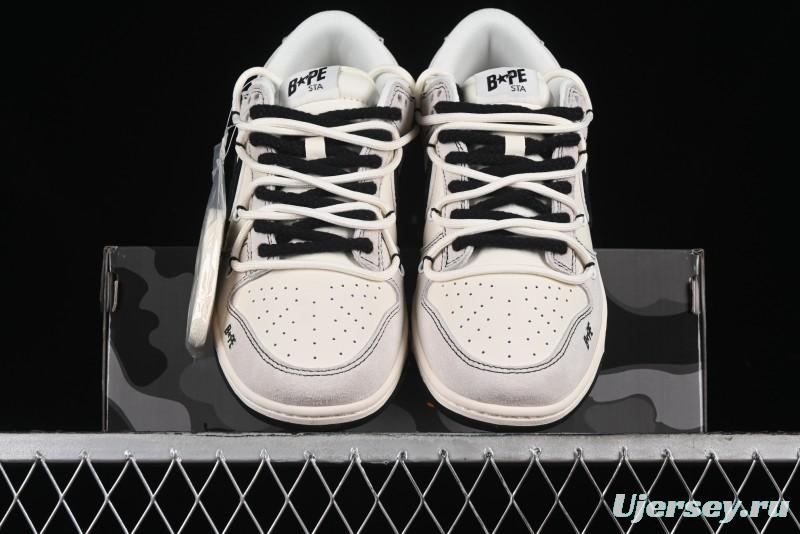 Nike SB Dunk Low BAPE Collaboration - Strap Black Hook Anniversary High-End Custom Low-Top Casual Skate Shoes SJ2068-299