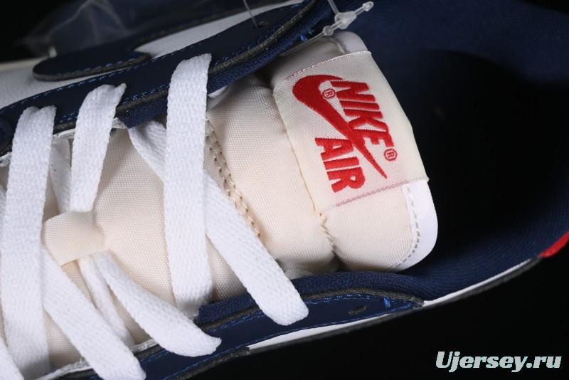 Nike Air Jordan 1 Low OG "Howard University" Casual Sneakers with Blue Toe and Red Heel - HQ2993-100