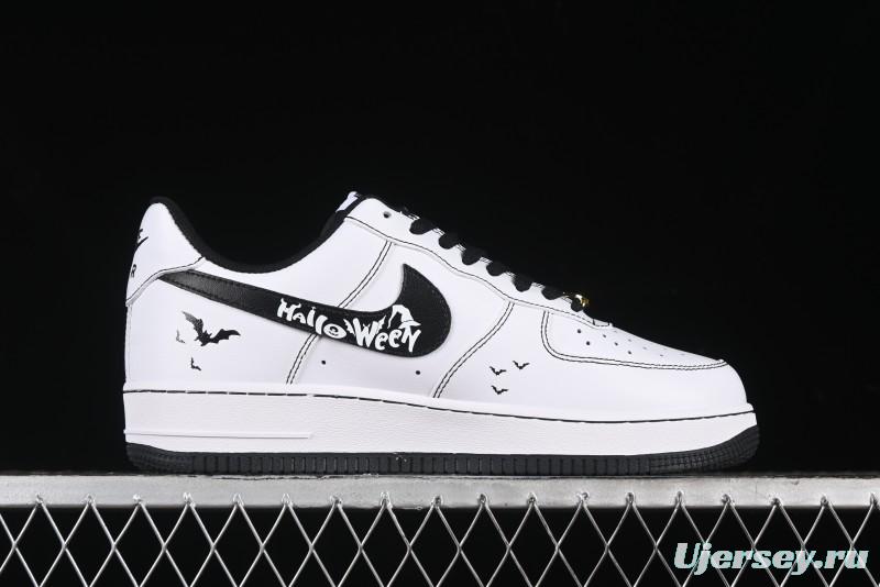 Nike Air Force 1 '07 Low Casual Sneakers with Black and White Hand-Drawn Anime Design - CT2585-100