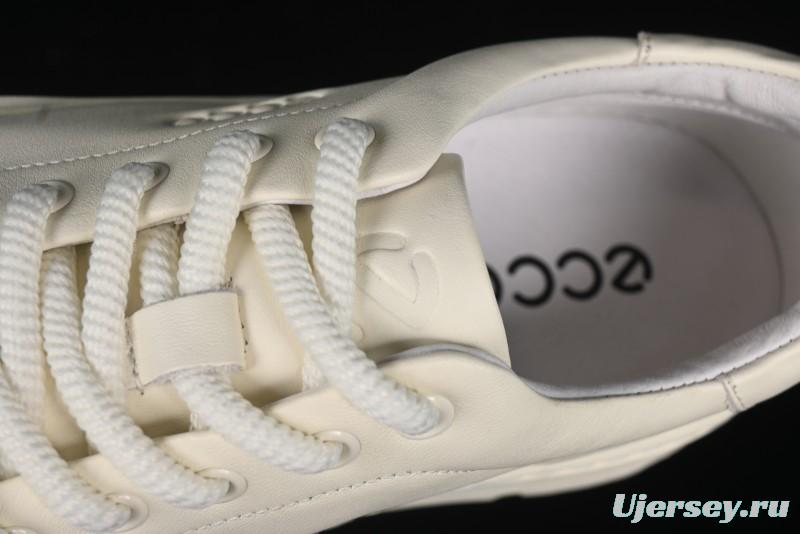 ECCO Street Light Series Autumn Platform Round Toe Versatile Casual White Sneakers 63311901002