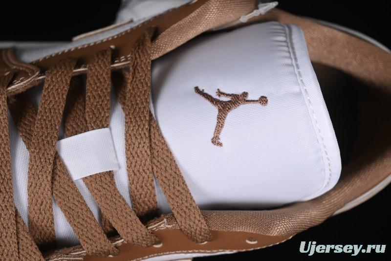 Nike Air Jordan 1 Low AJ1 White Tan Low-Top Casual Sneakers - DC0774-202