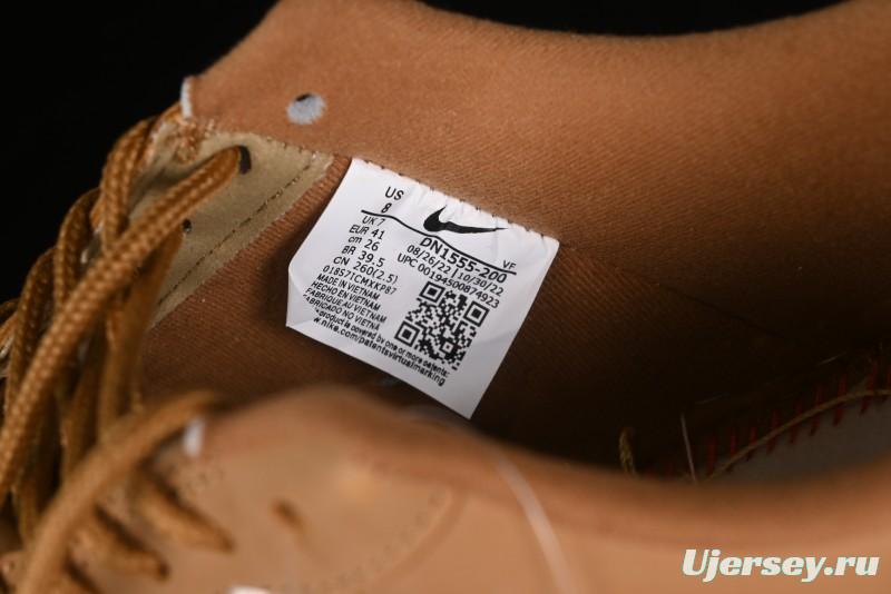 Nike Supreme x Air Force 1 Low Casual Sneakers in Wheat Suede with Full-Length Air Cushion - DN1555-200