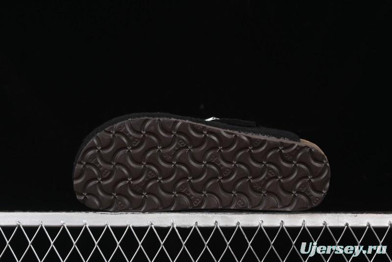 Birkenstock Half Open Toe Sandals with Smokeless Coal Wool Upper - G.D4