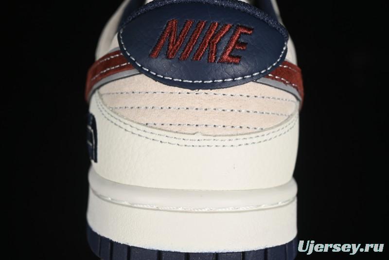 Nike SB Dunk Low The North Face Collaboration - Two-Tone Red Brown Swoosh Anniversary Custom Low-Top Casual Skate Shoes - DJ2024-036