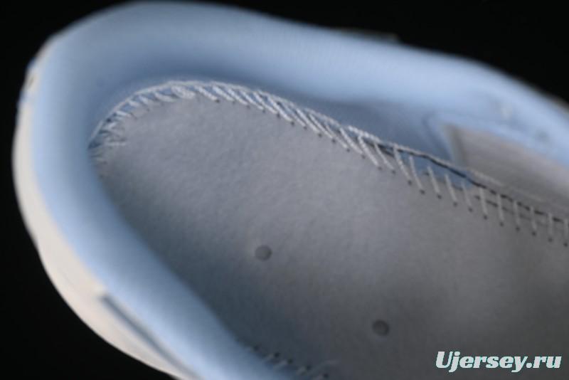 Nike Travis Scott x Fragment Design x Air Jordan 1 Low OG SP AJ1 Supreme Collaboration - White Blue Lettering Low Top Casual Sneakers - XY2688-116