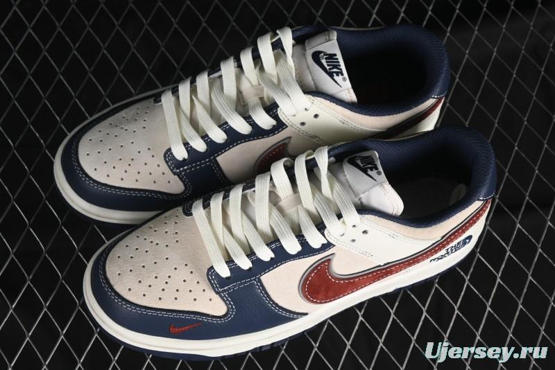 Nike SB Dunk Low The North Face Collaboration - Two-Tone Red Brown Swoosh Anniversary Custom Low-Top Casual Skate Shoes - DJ2024-036