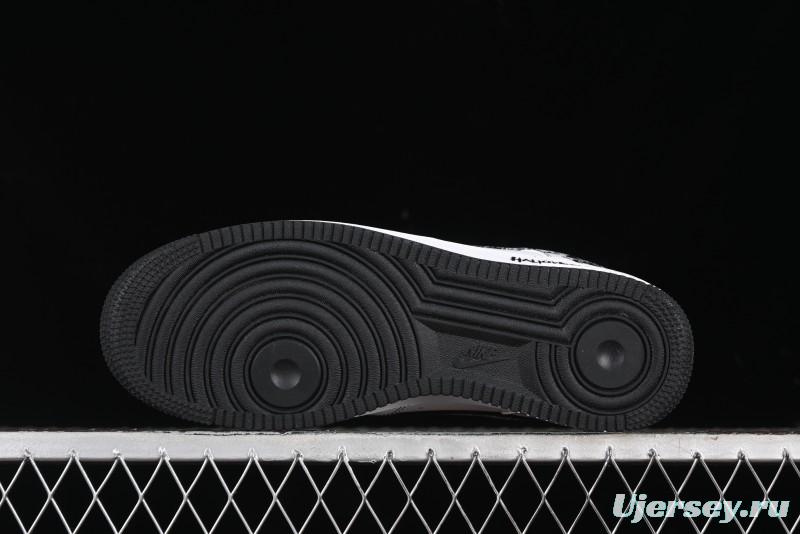 Nike Air Force 1 '07 Low Casual Sneakers with Black and White Hand-Drawn Anime Design - CT2585-100