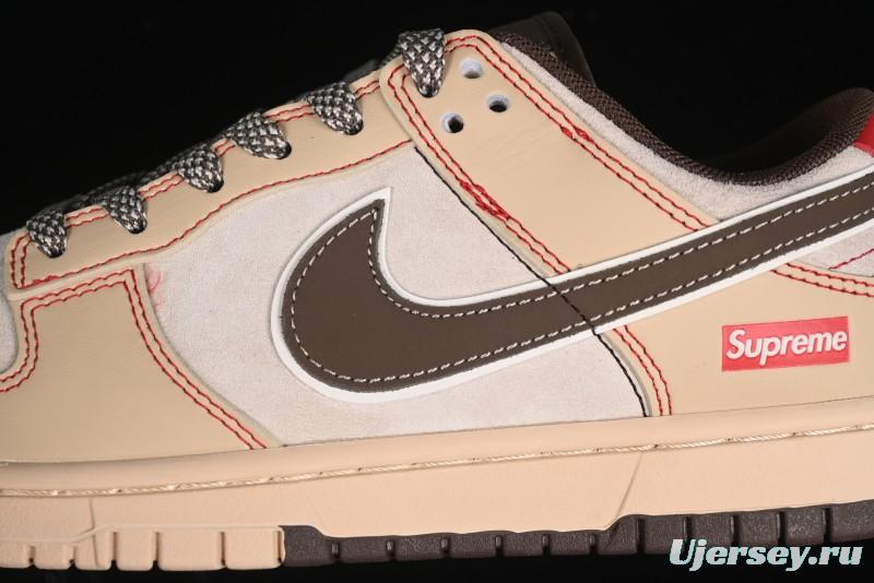 Nike SB Dunk Low SUP Collaboration - Distressed Black Swoosh Anniversary Custom Low-Top Skate Shoes - MM1089-021