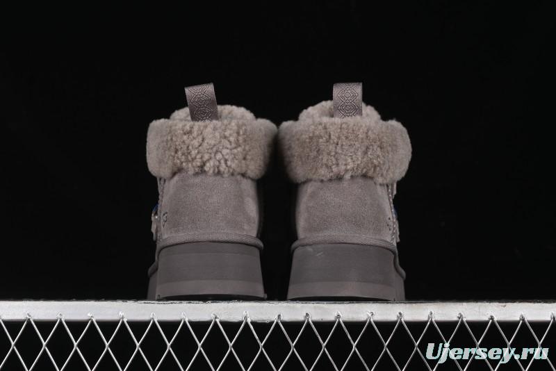 UGG Classic Mini II Fur Lace-Up Platform Mini Boots with Treadlite Outsole - 1143954