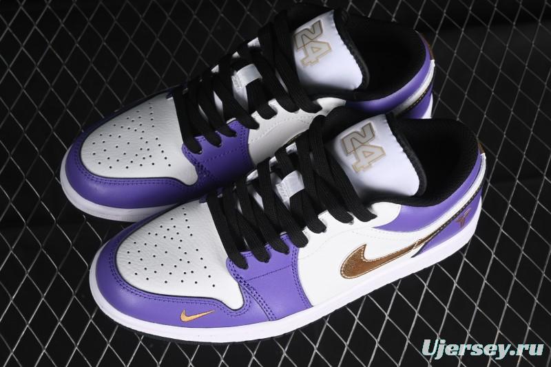 Nike Air Jordan 1 Low AJ1 Retro Basketball Shoes Lakers Purple Gold Kobe Tribute - DC2024-028
