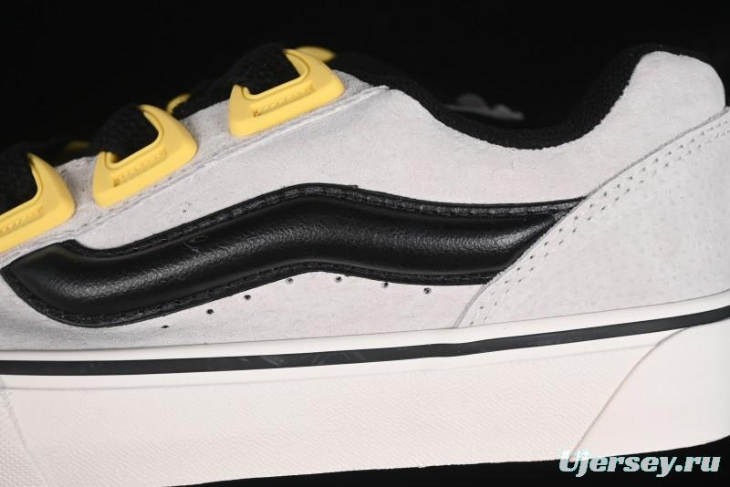 Vans Knu Skool Low Top Retro Casual Vulcanized Sneakers in Grey Black - VN000CZUVA3