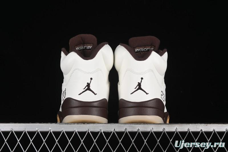 Nike Air Jordan 5 Retro Basketball Shoes in White/Tan - DD9336-200