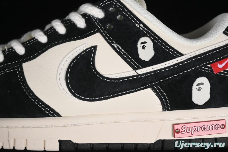 Nike SB Dunk Low Supreme x Bape Collaboration Anniversary Edition Custom Low-Top Casual Sneakers - SJ1089-018