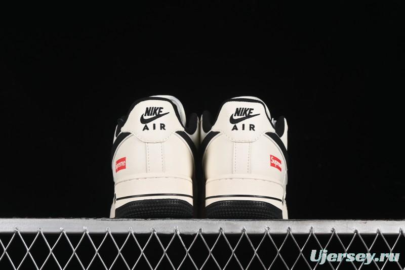 Nike Air Force 1 '07 Low Supreme Collaboration - Beige Black Starry Sneakers - XZ6188-013