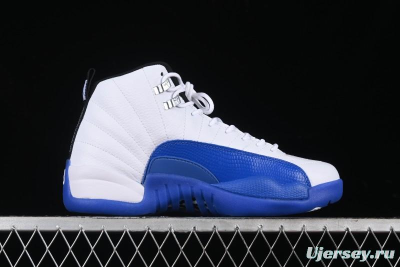 Nike Air Jordan 12 Retro Basketball Shoes in White and Blue - CT8013-140
